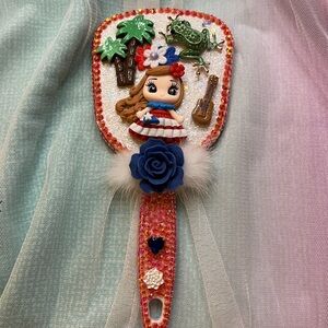 Puerto Rico Doll themed Hand Crafted Hand Mirror